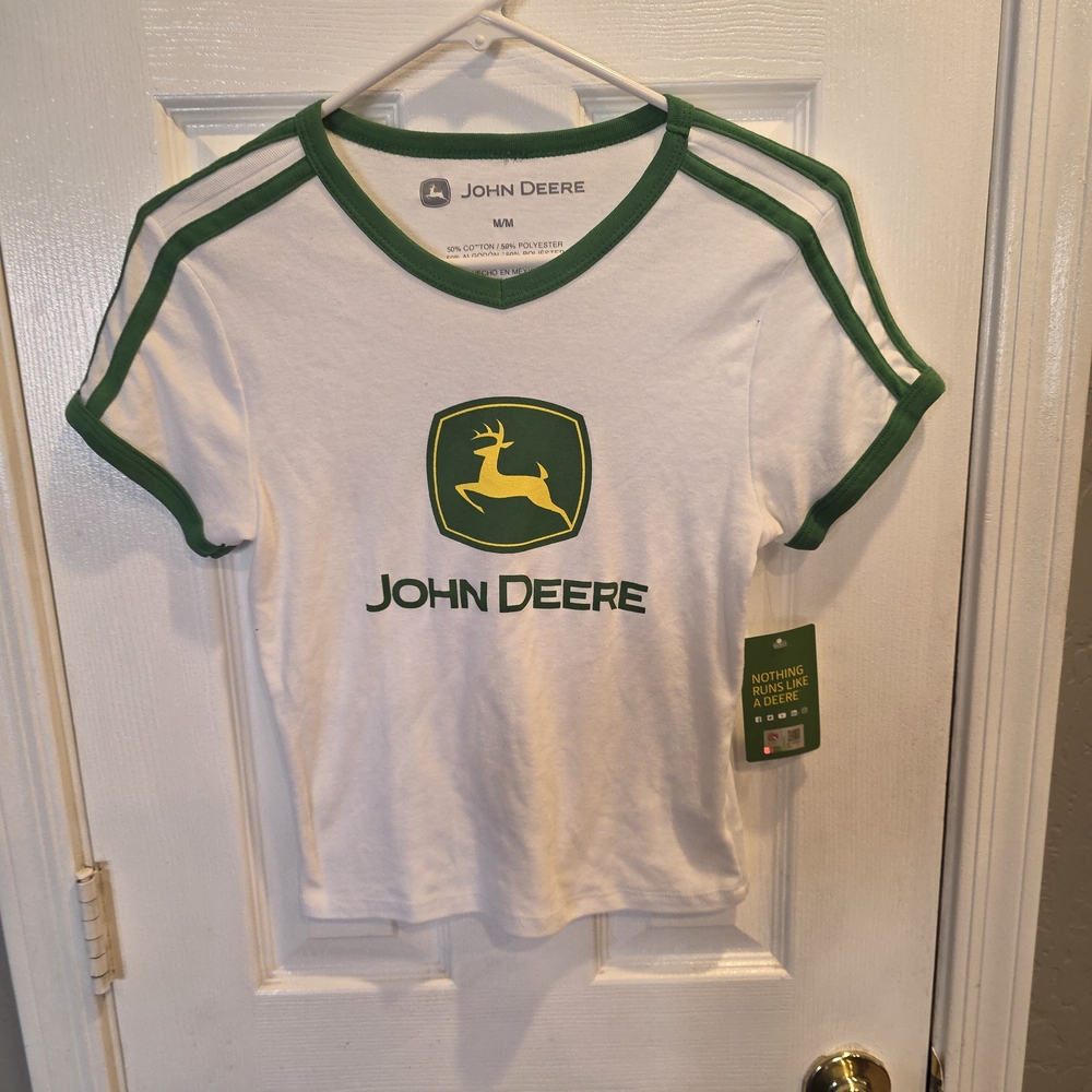 John Deere White and Green T-Shirt